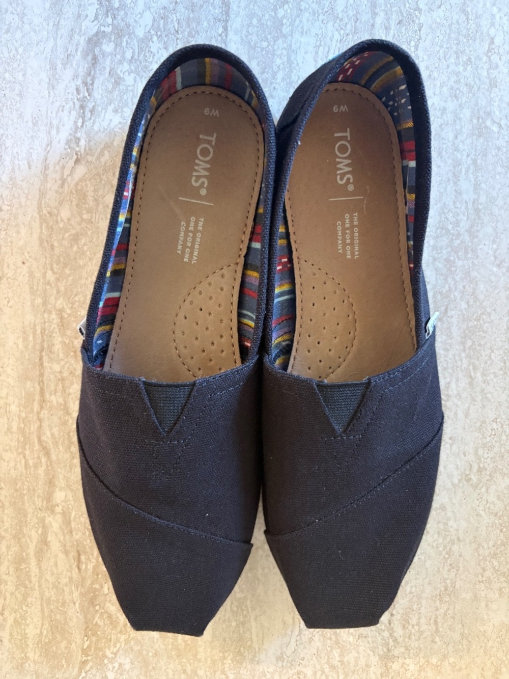 TOMS Black Alpargatas Slip-On Shoes-Women's size 9